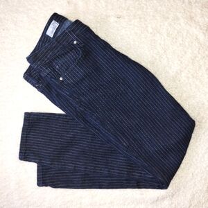 GAP Women's Skinny Jeans - Dark Blue Pinstripe